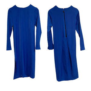 Bold Blue Open Back Midi Cocktail Dress School Dance Formal Size 4